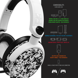 Multiformat Stereo Gaming Headset - C6-100  Digital White/Black - KOODOO