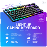 Stealth Light Up Gaming Setup Bundle – Keyboard, Mouse, Mouse Pad, C6-100 LED Gaming Headset - KOODOO