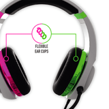 Metallic Multiformat Stereo Gaming Headset - Pink & Green - Neon - KOODOO