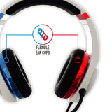Metallic Multiformat Stereo Gaming Headset - Red & Blue - Neon - KOODOO